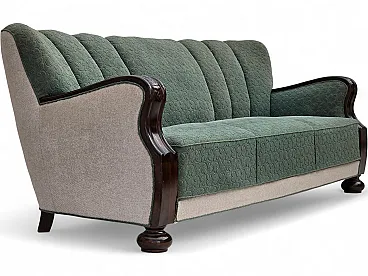 1960s, Danish 3-seater sofa, furniture wool, oak wood.