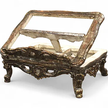 Louis XV table lectern in lacquered wood, 18th century Italy