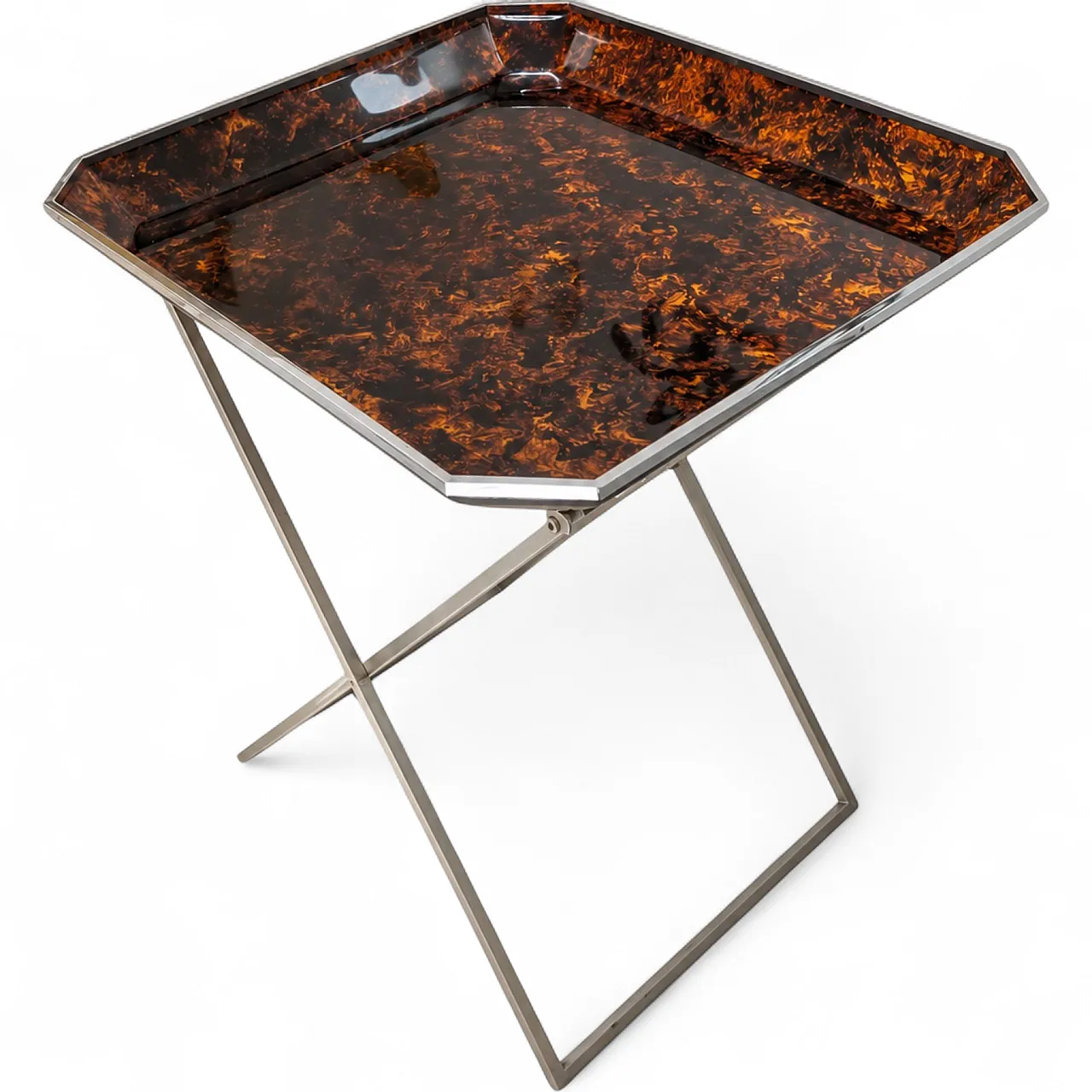 Tavolino pieghevole in lucite by Willy Rizzo, Italia, anni ’70 9