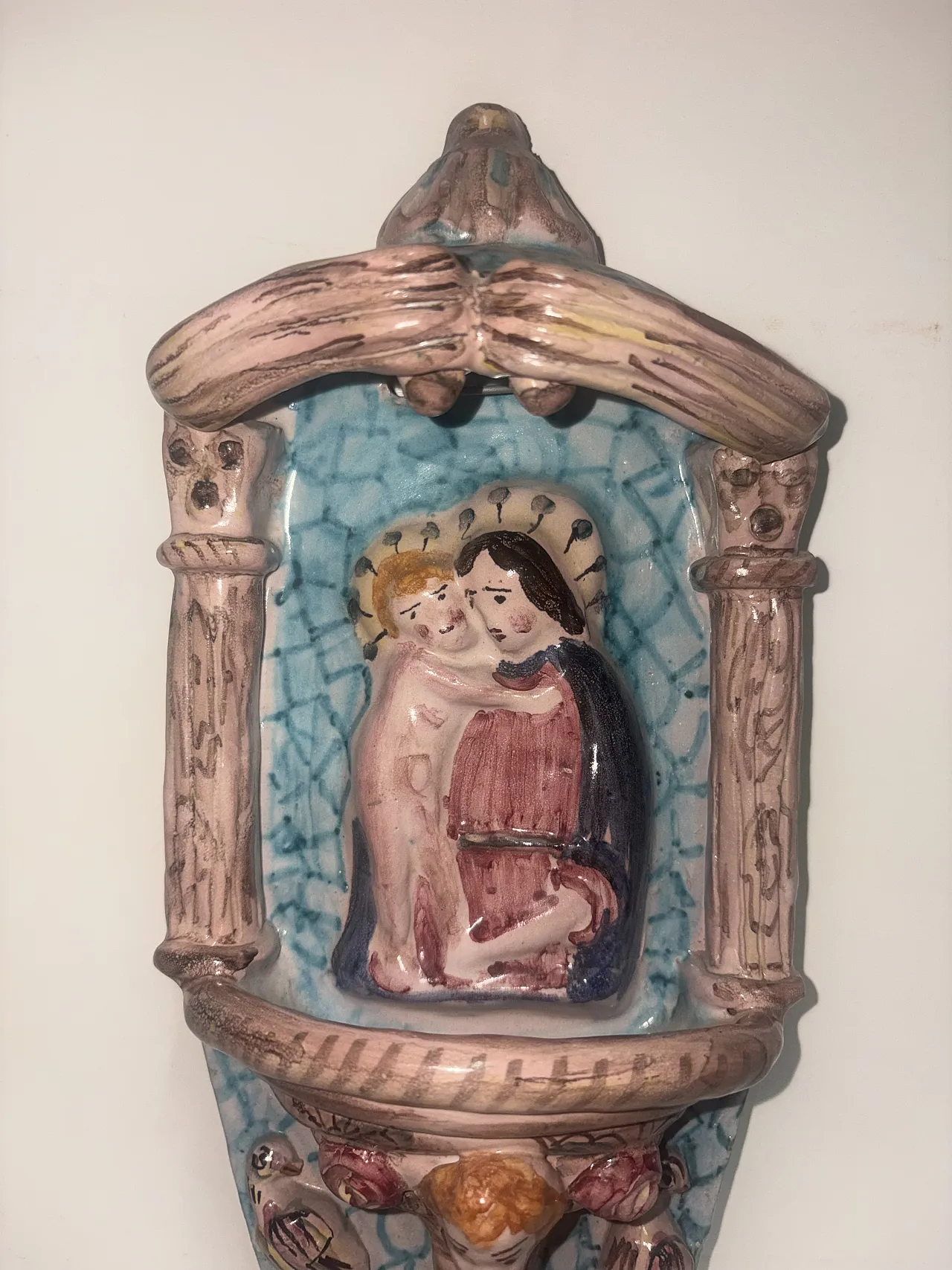 Holy water stoup Madonna with child, 70s 8