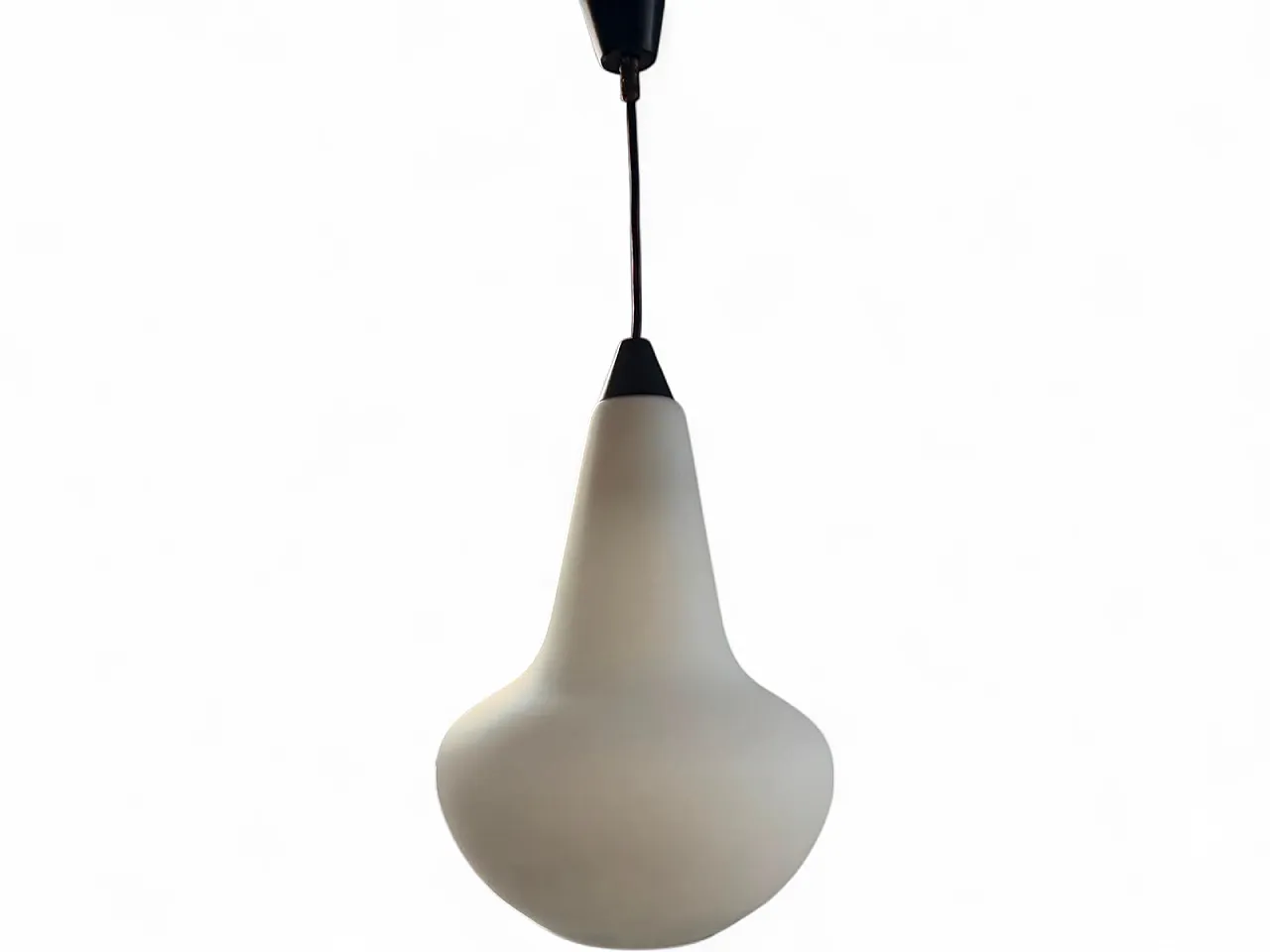 Lampadario in vetro opalino a goccia, anni '50 6
