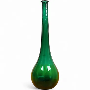 Vaso grande vintage in vetro verde, anni '70