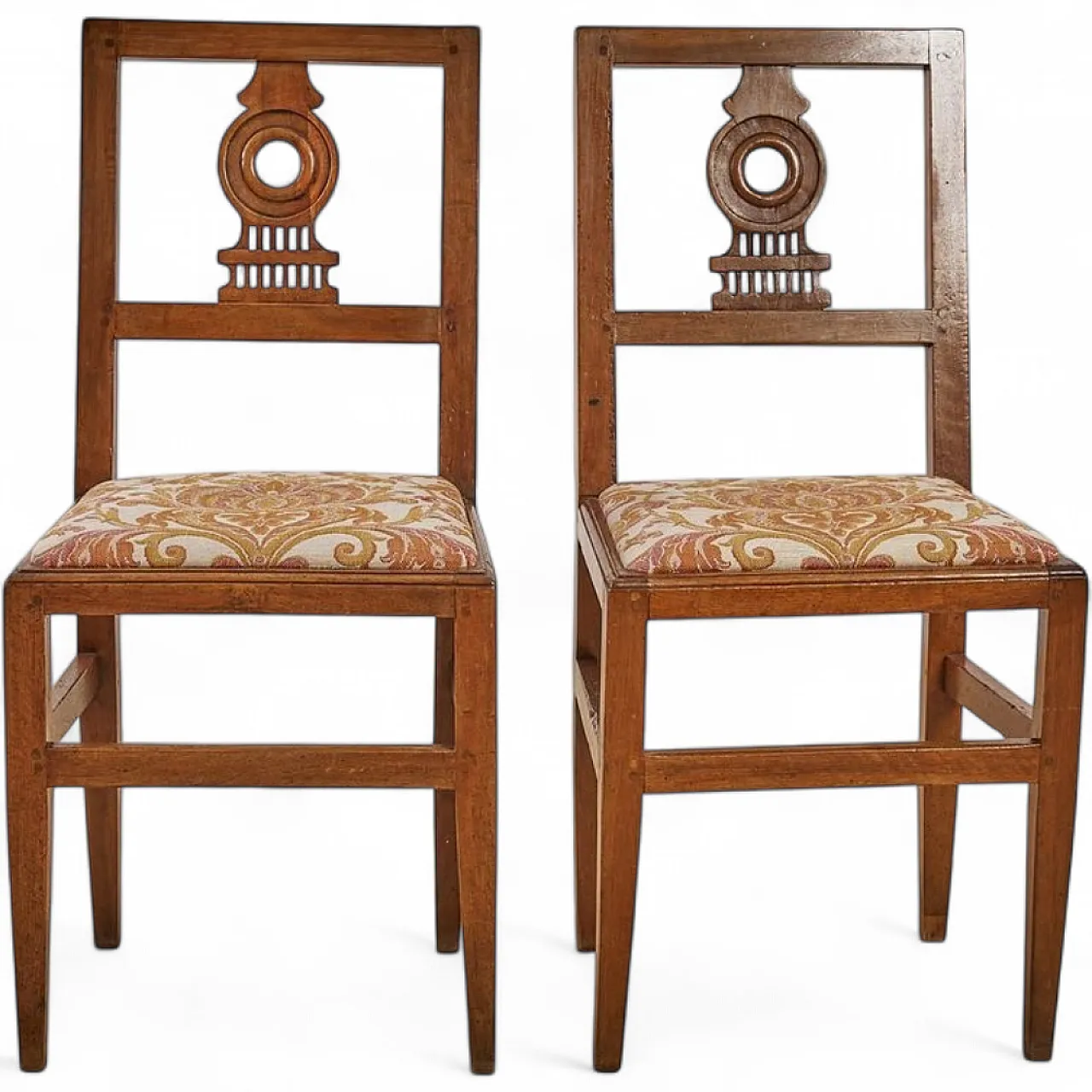 Set of Neoclassical Walnut Chairs 6