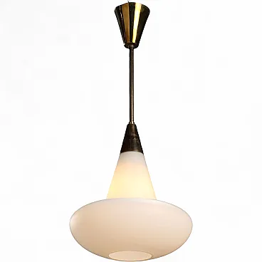 Lamp in brass and opal glass, 1960s
