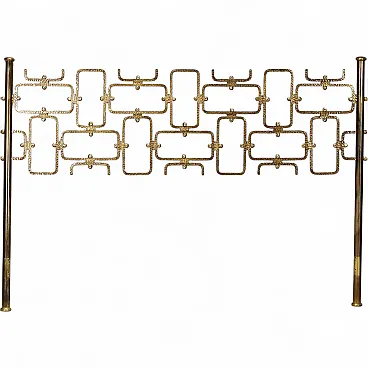 Brass double bed headboard, 1960s