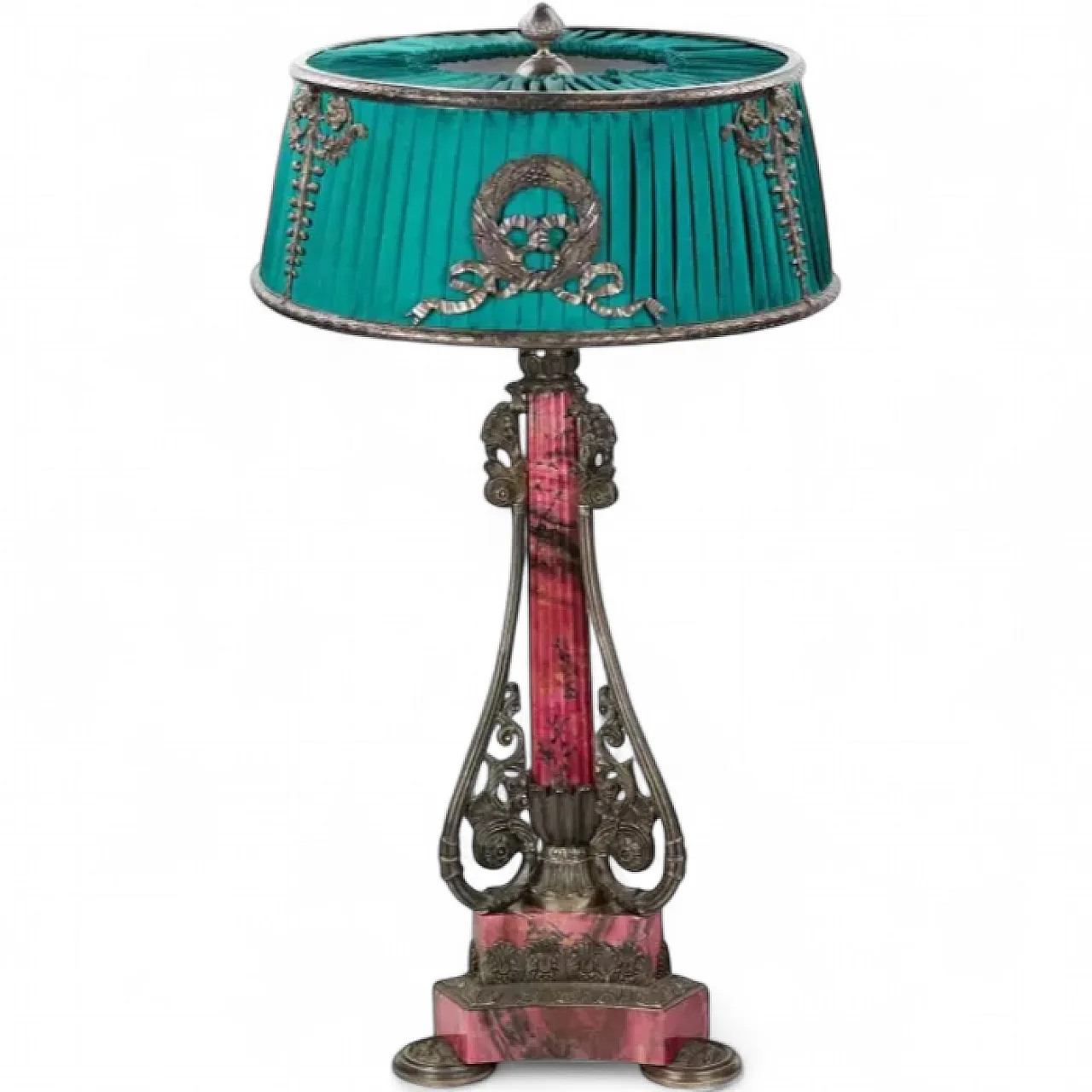 Silver and rhodonite table lamp, 19th century 9