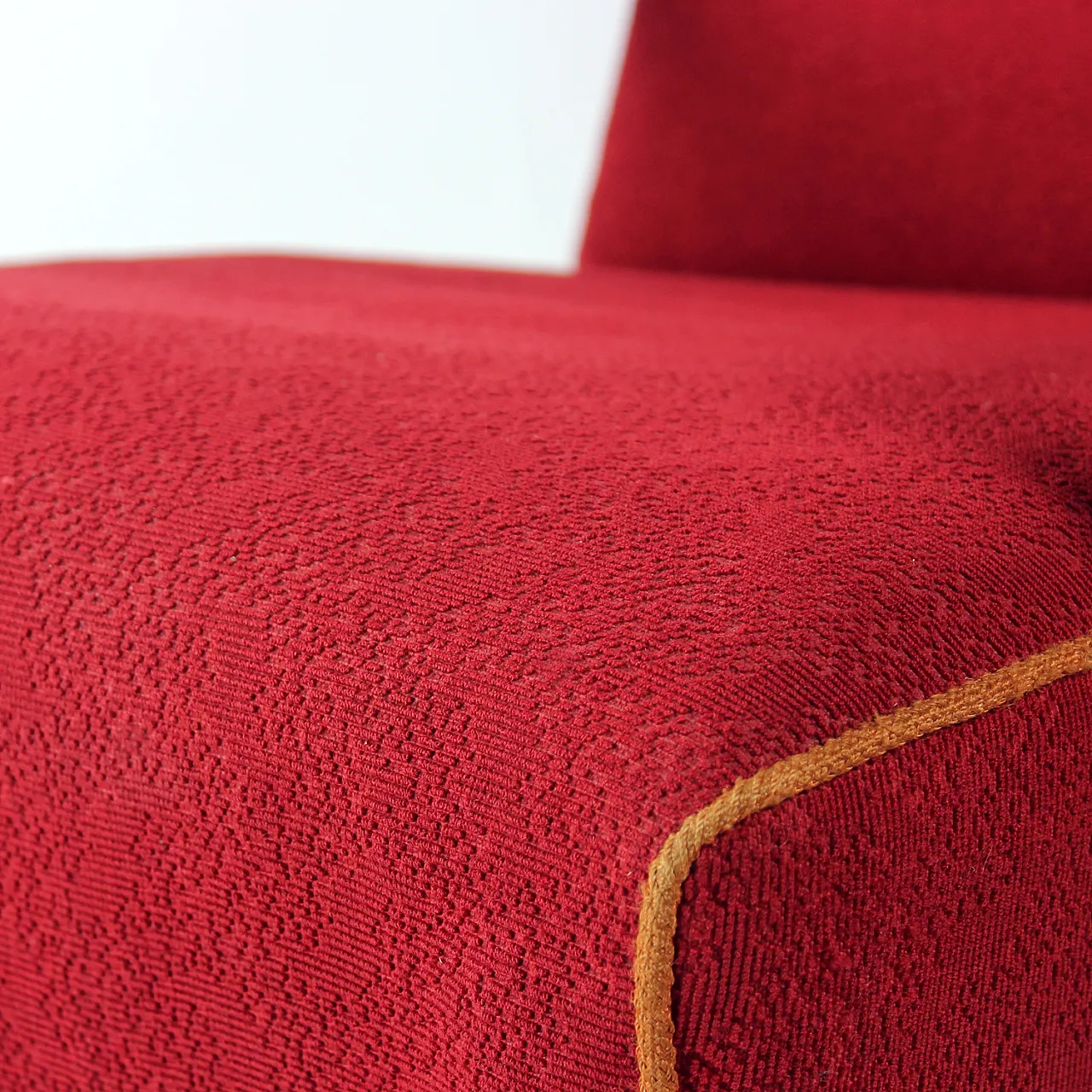 Midcentury Armchair in Original Red Fabric By Ton, Czechoslovakia 1960 8