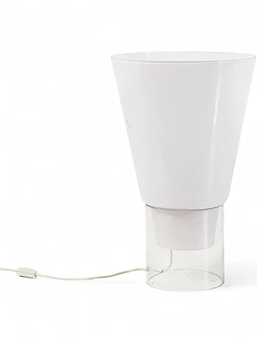 Monumental glass floor/table lamp, Selenova Italia, 1970