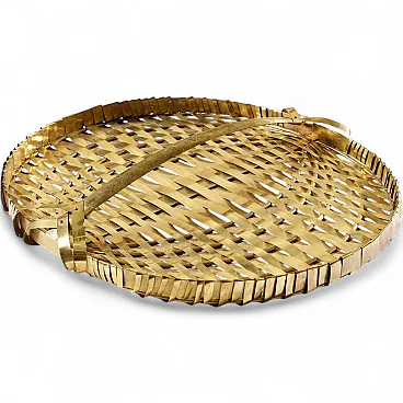 Woven brass centerpiece, Hollywood Regency, Italy, 1970