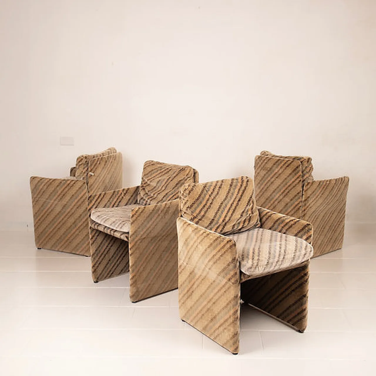 4 Salpol armchairs by Angelo Mazzola and Missoni, late 20th century 2