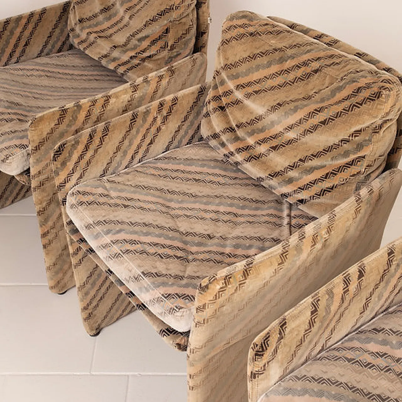 4 Salpol armchairs by Angelo Mazzola and Missoni, late 20th century 7