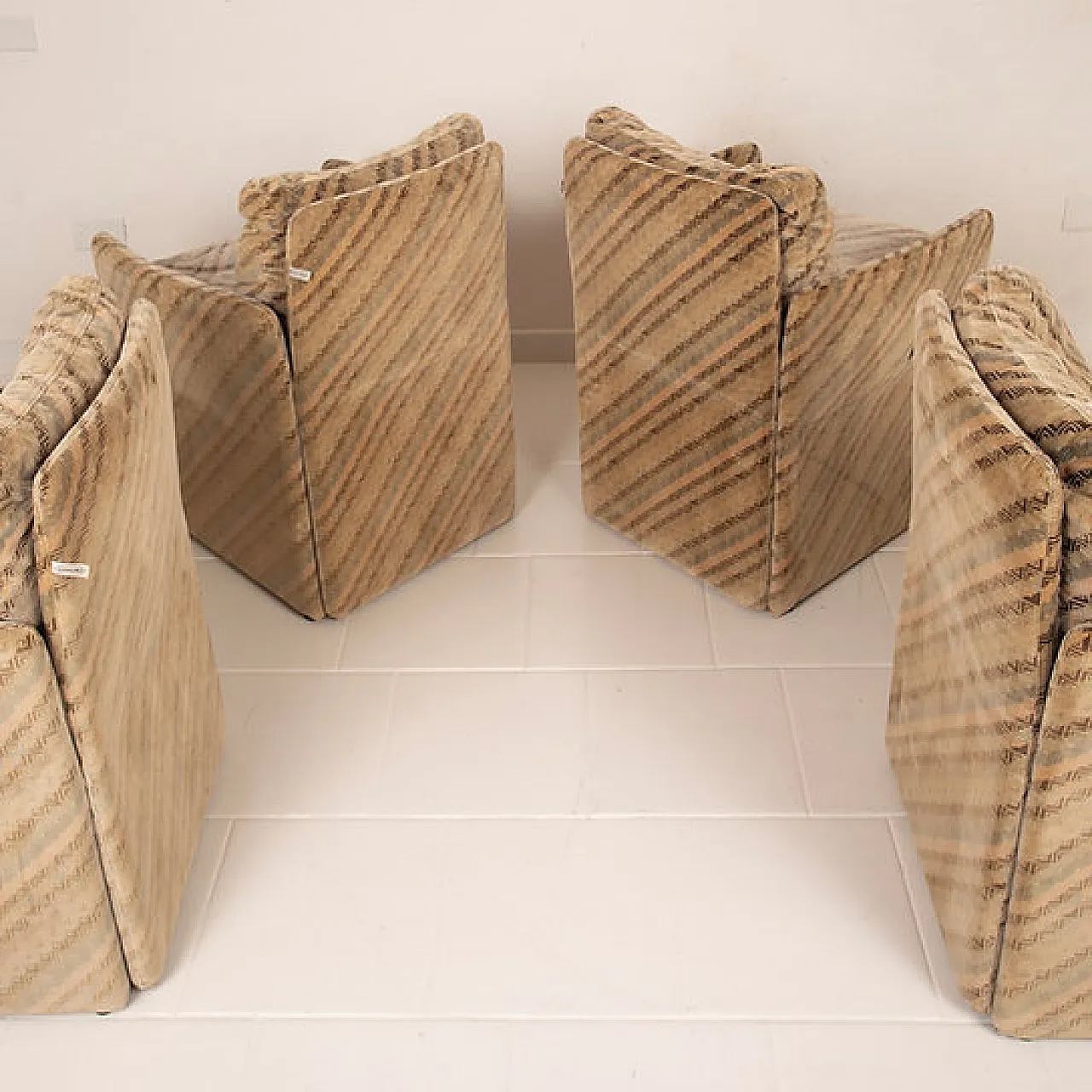 4 Salpol armchairs by Angelo Mazzola and Missoni, late 20th century 13