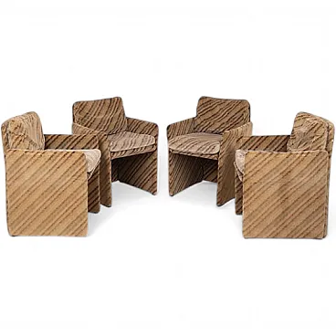 4 Salpol armchairs by Angelo Mazzola and Missoni, late 20th century