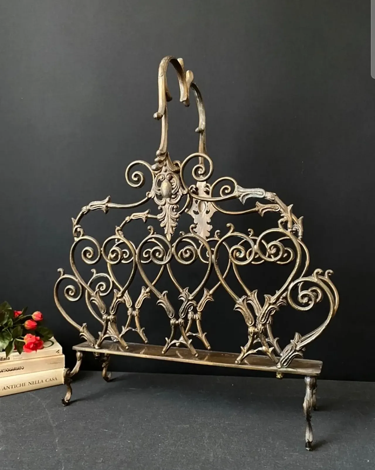 Brass magazine rack, 20th century 1