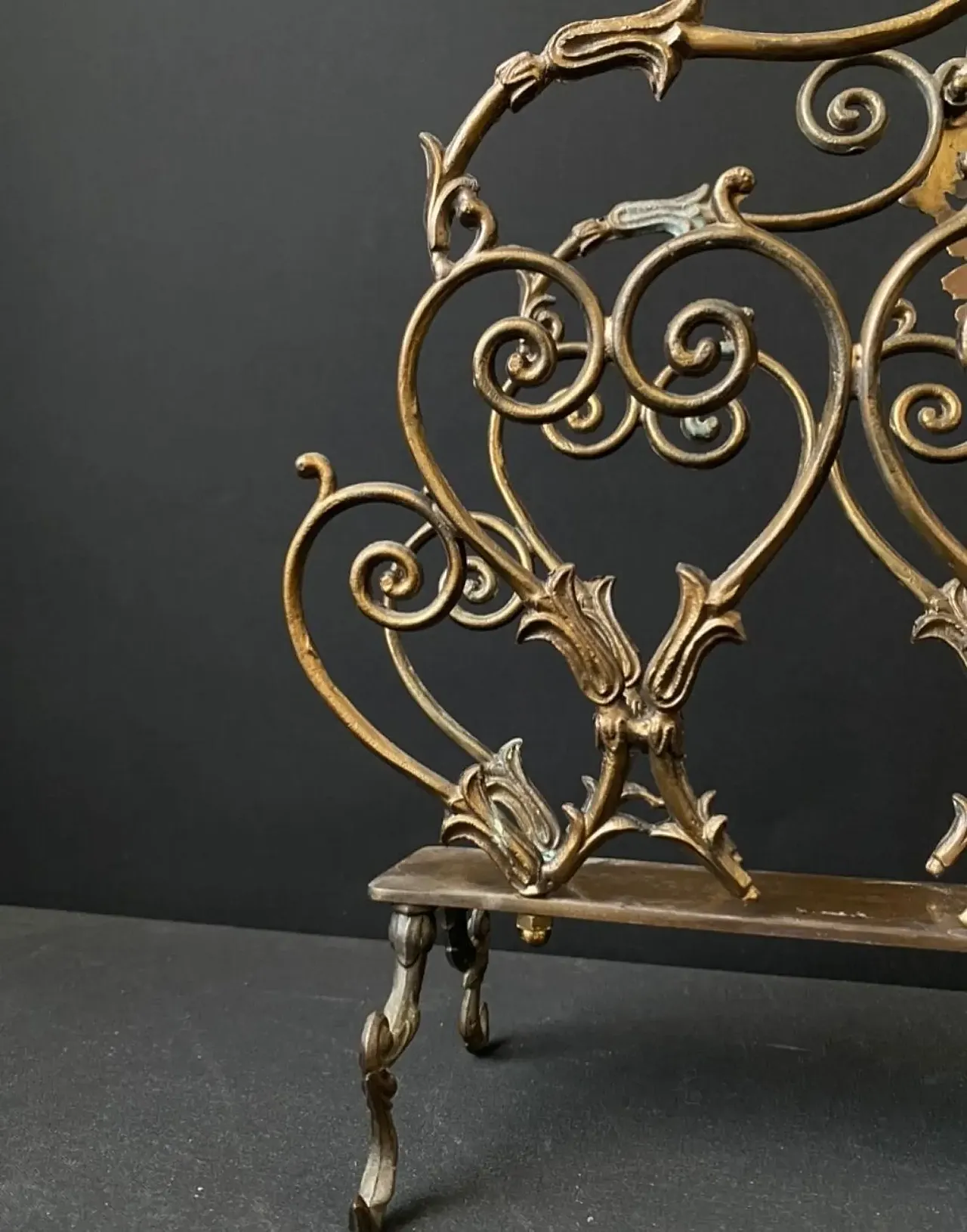 Brass magazine rack, 20th century 4