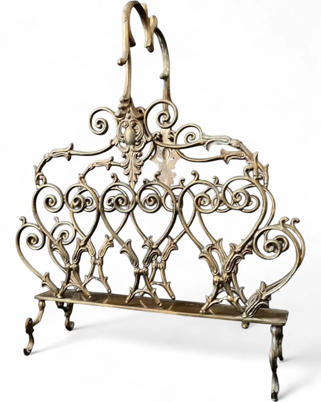Brass magazine rack, 20th century 8
