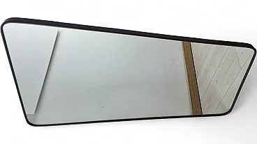 Mirror with brass sinuose frame in the style of Gio Ponti, 1950s
