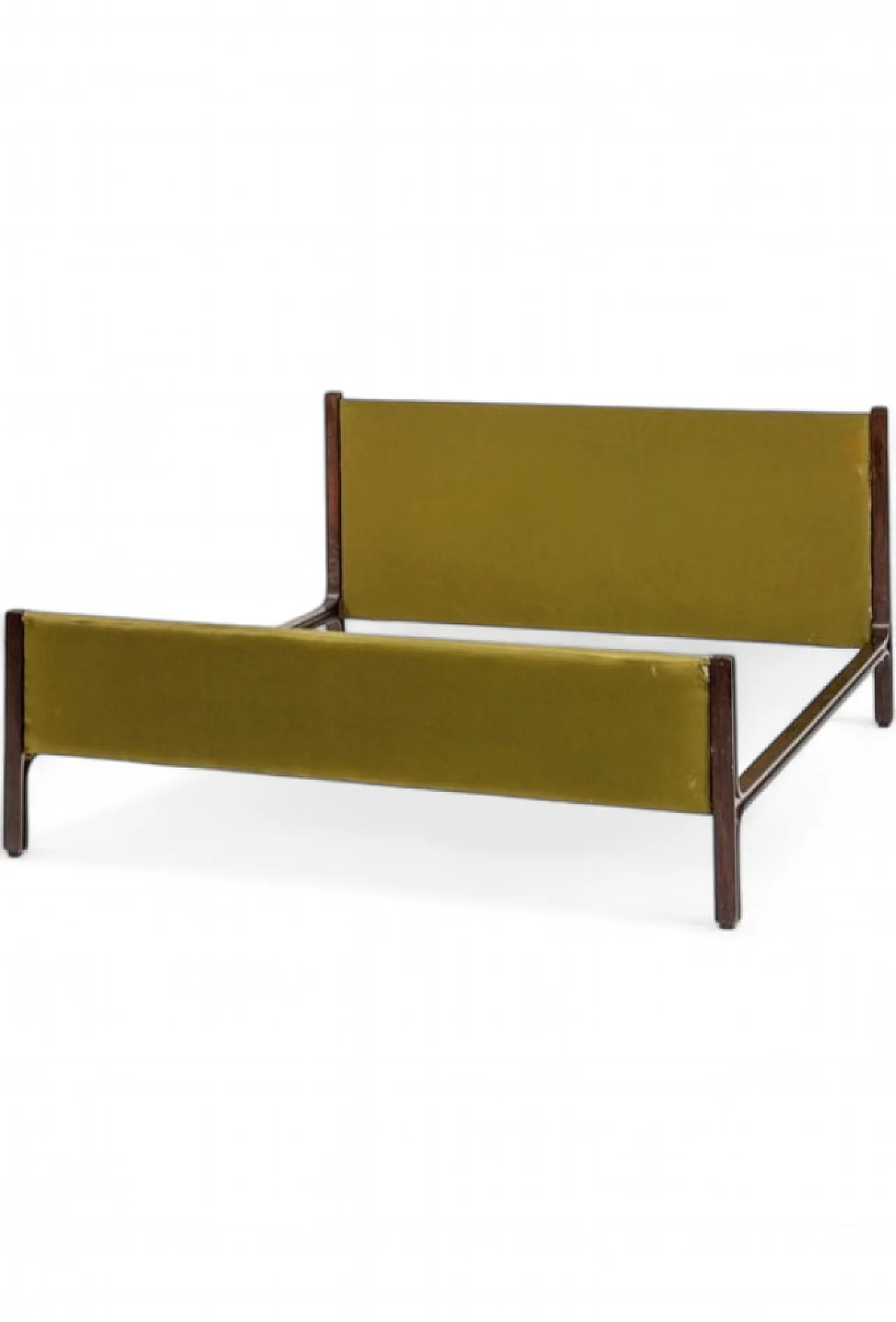 Bed in wood and fabric by Gianfranco Frattini for Bernini, 1960s 10