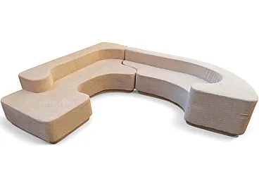 Lara sofa in white bouclé by Roberto Pamio for Stilwood, 1970s