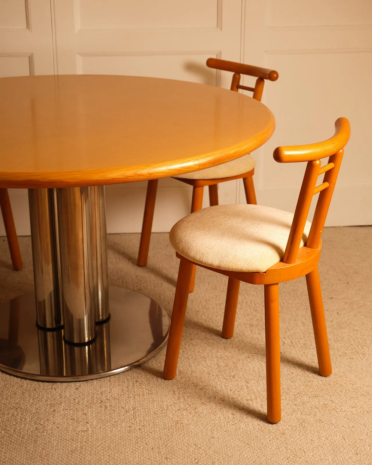 Wood and metal circular table, 1970s 5