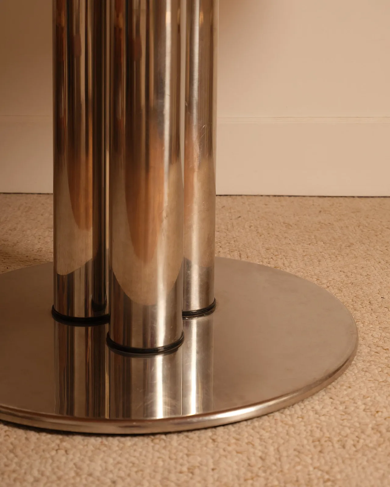 Wood and metal circular table, 1970s 6