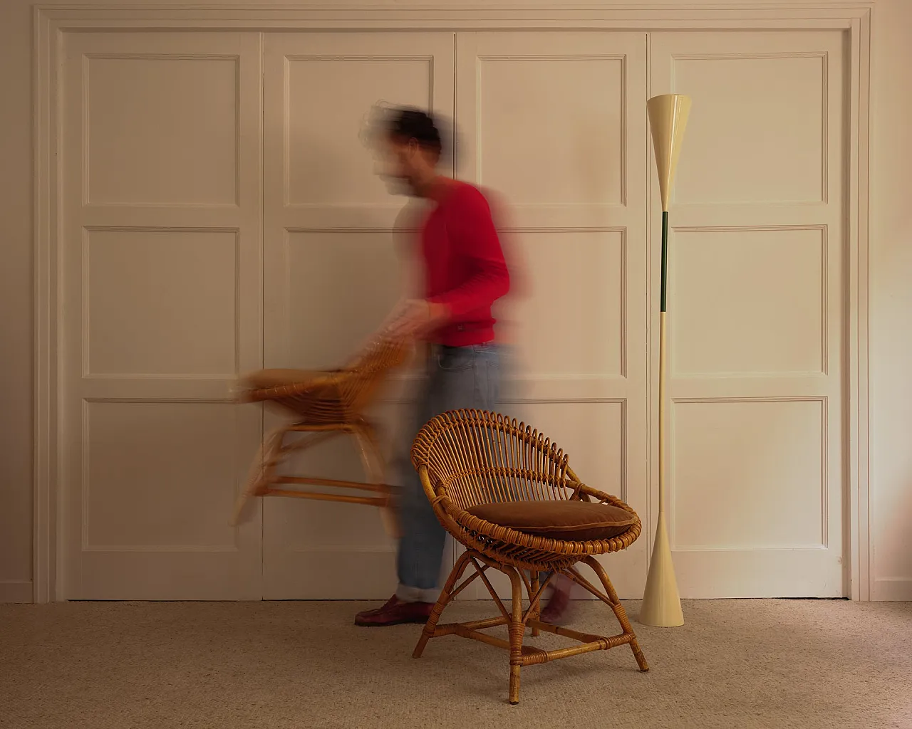 Pair of bamboo armchairs, 1960s 7
