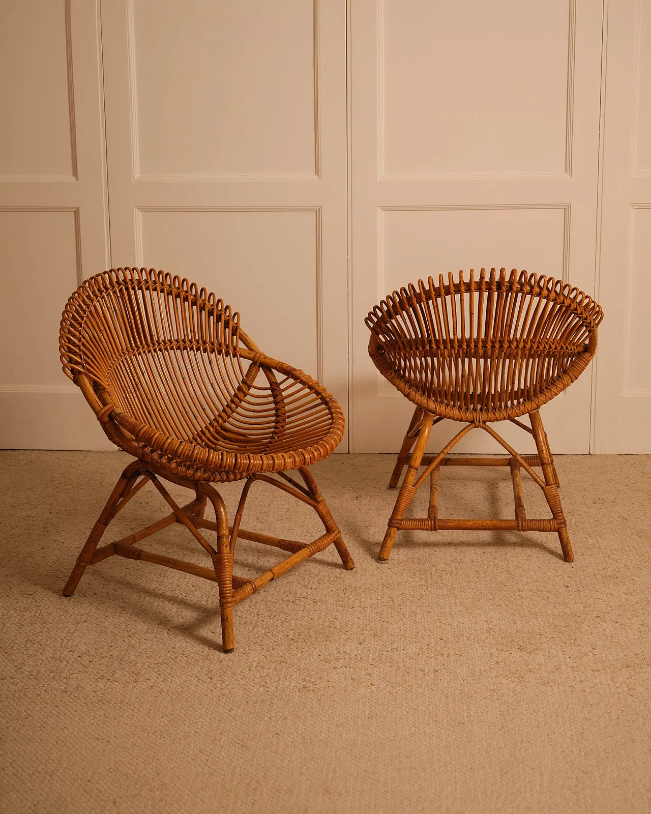 Pair of bamboo armchairs, 1960s 12