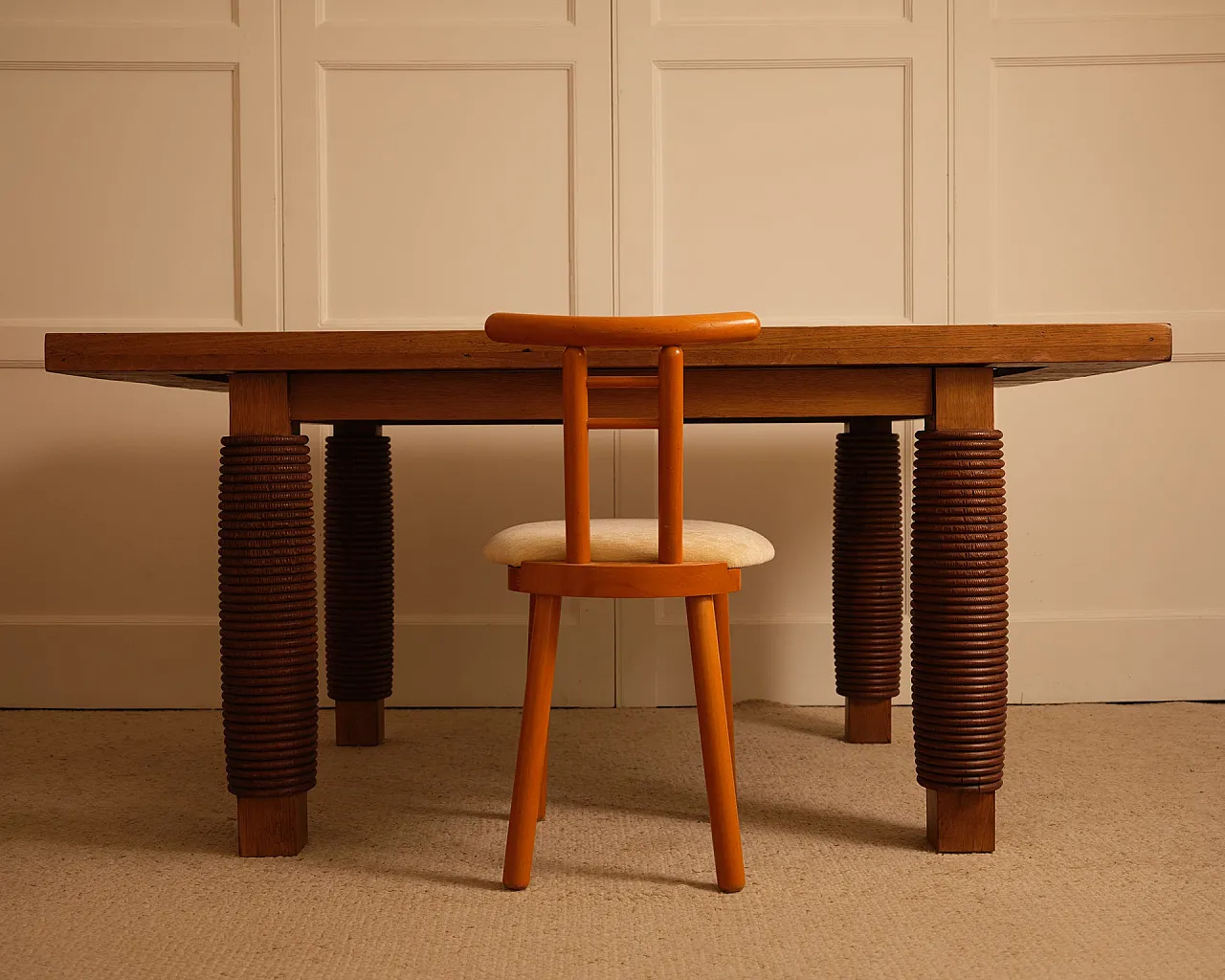 Sculptural wooden table, 1970s 4