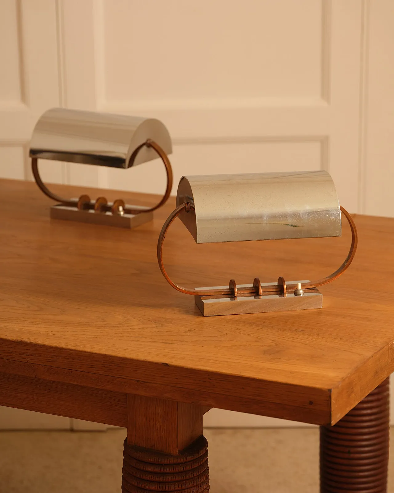 Pair of metal table lamps, 1920s 2