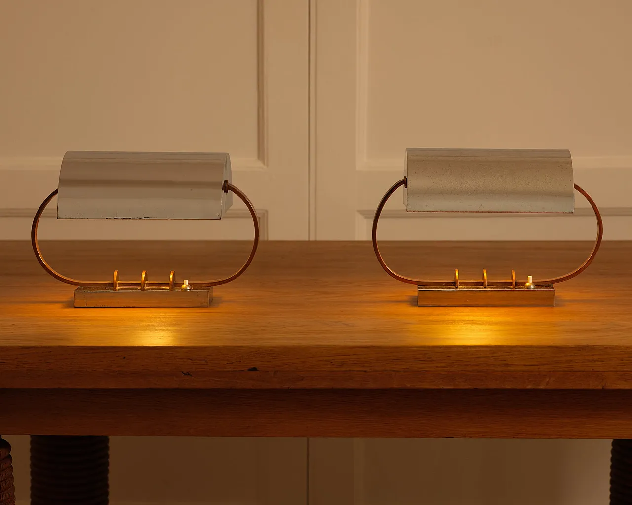 Pair of metal table lamps, 1920s 9