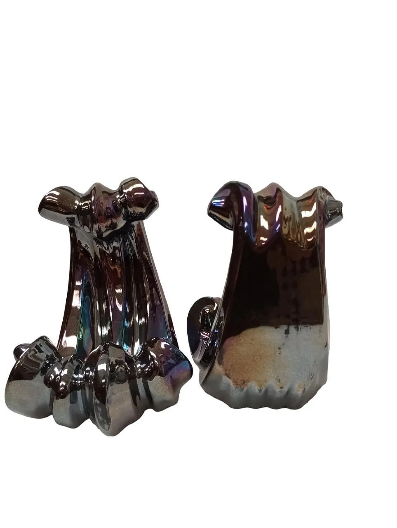 Pair of "Waves" ceramic sculptures by Guido Mariani, Italy, 1980s 4