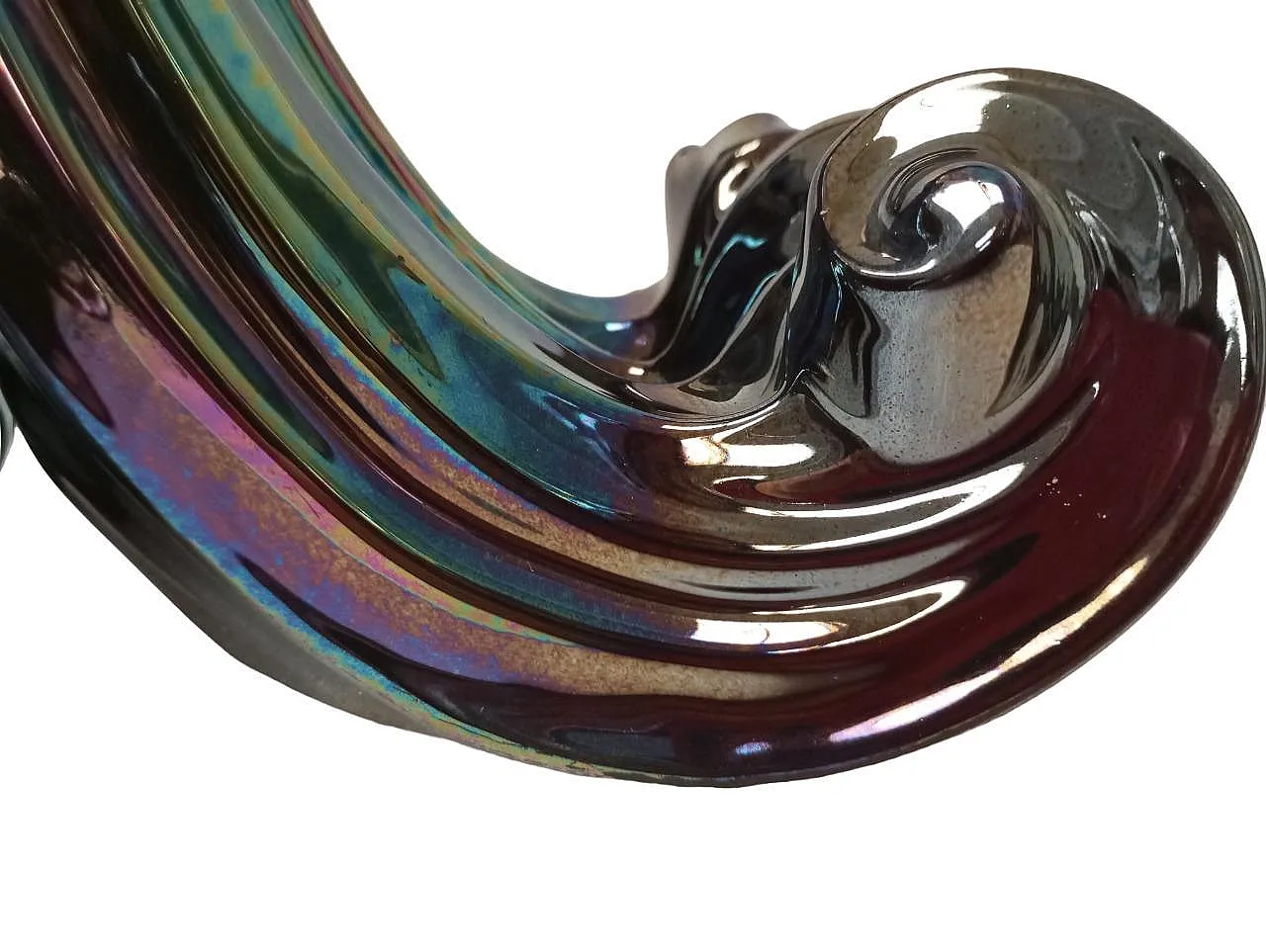 Pair of "Waves" ceramic sculptures by Guido Mariani, Italy, 1980s 9