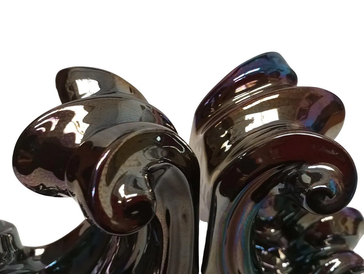 Pair of "Waves" ceramic sculptures by Guido Mariani, Italy, 1980s 10