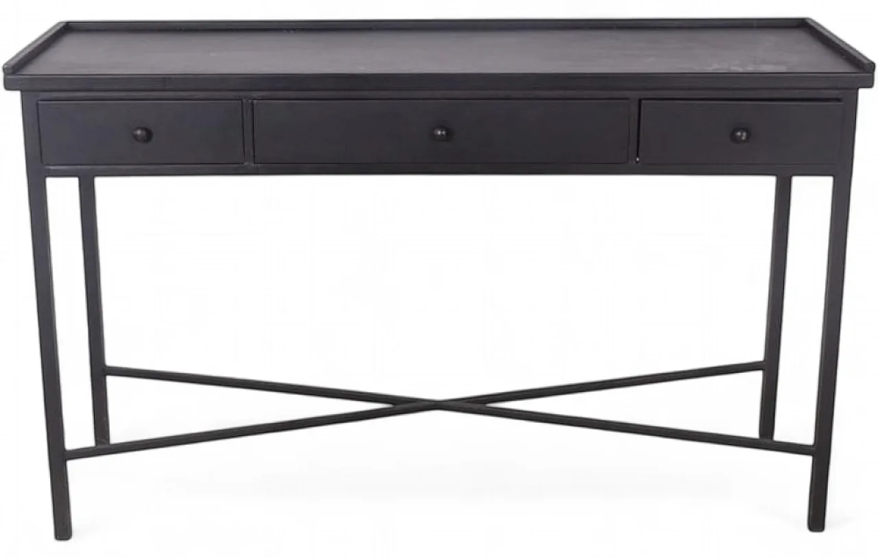 Black console table with three drawers, 20th century 10
