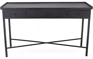 Black console table with three drawers, 20th century