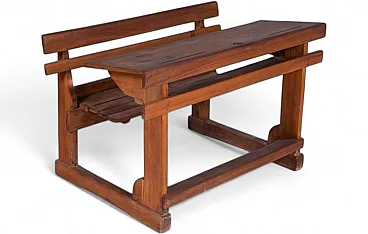Wood school desk with double seat, 1930s