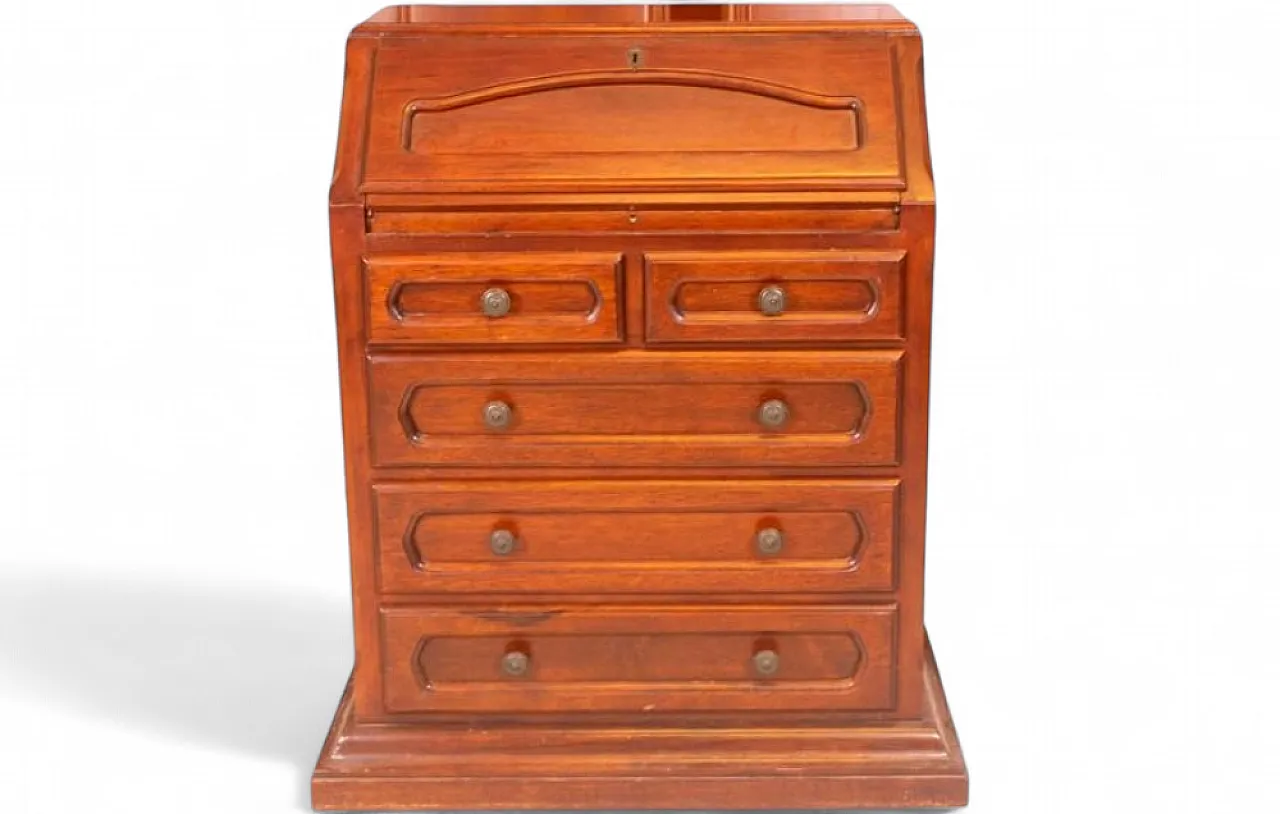 Drop-front desk in wood with drawers, 20th century 10