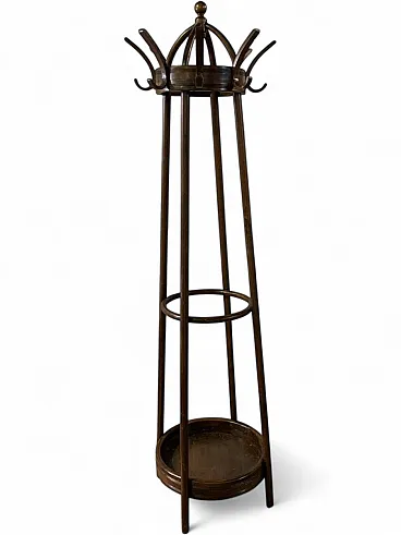 Bent beech coat stand with coat hook and umbrella stand by Michael Thonet for Thonet