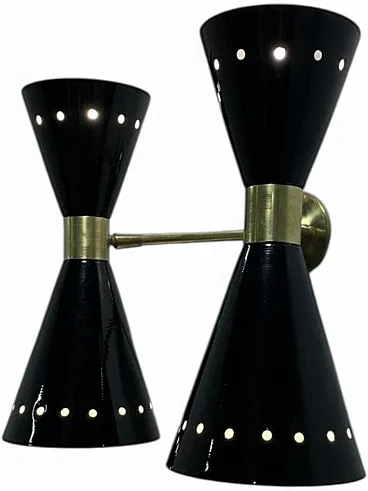 Diablo brass wall lamp, Italy, 1950s