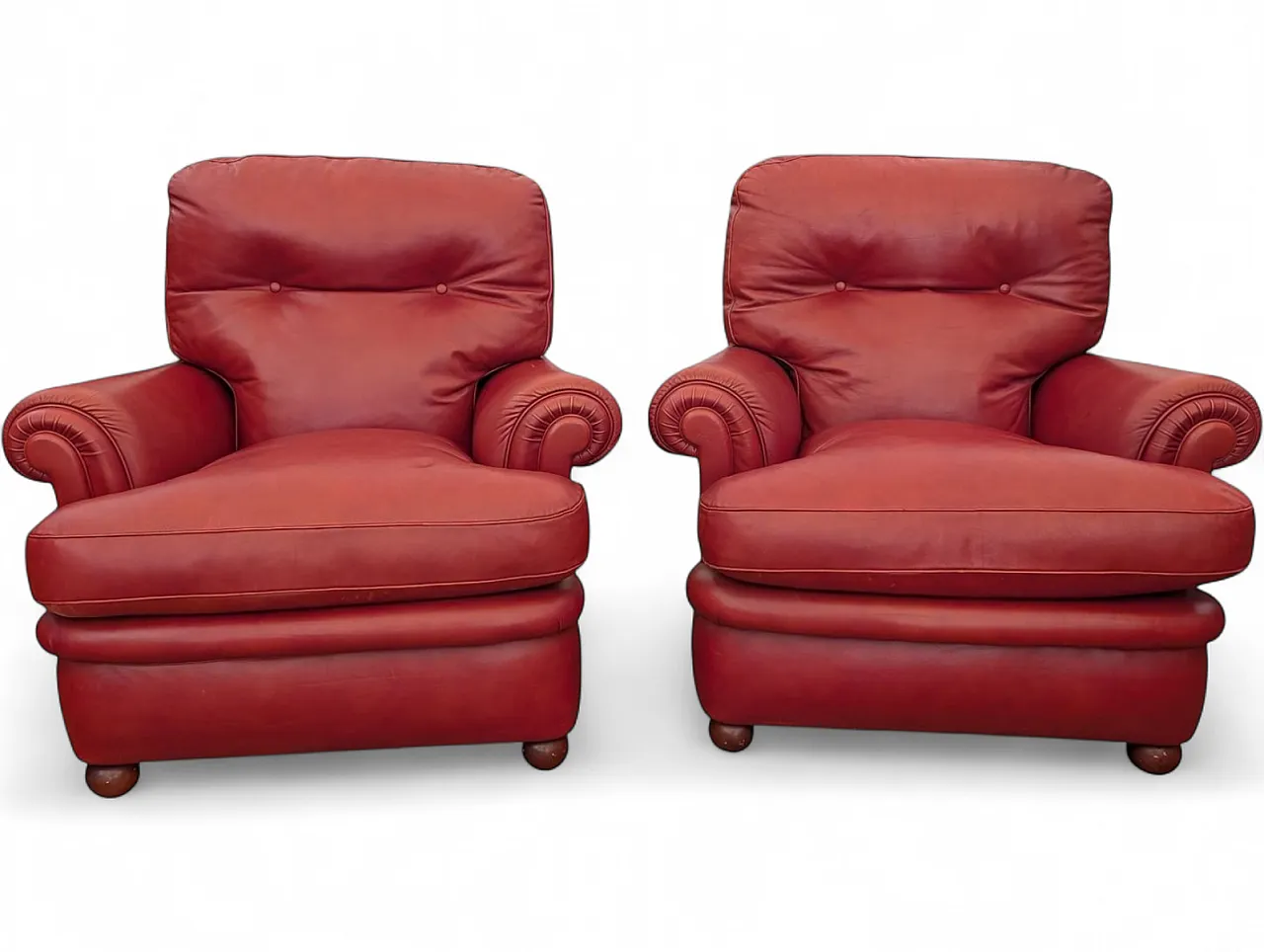 Pair of leather chairs from Poltrona Frau, 1980s 9