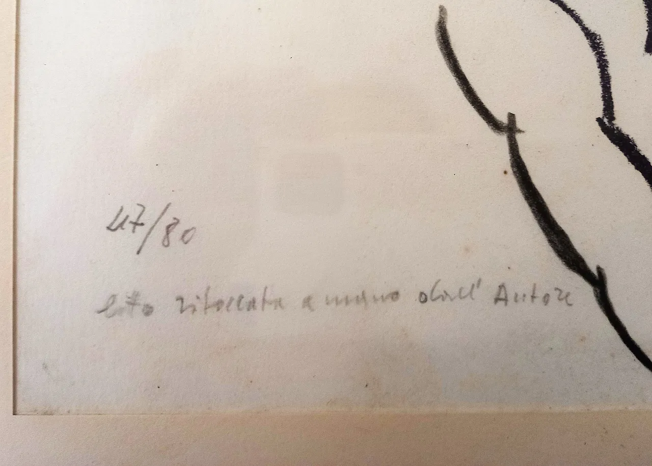 Litografia originale "Applausi" di Ennio Calabria ritoccata a mano 2