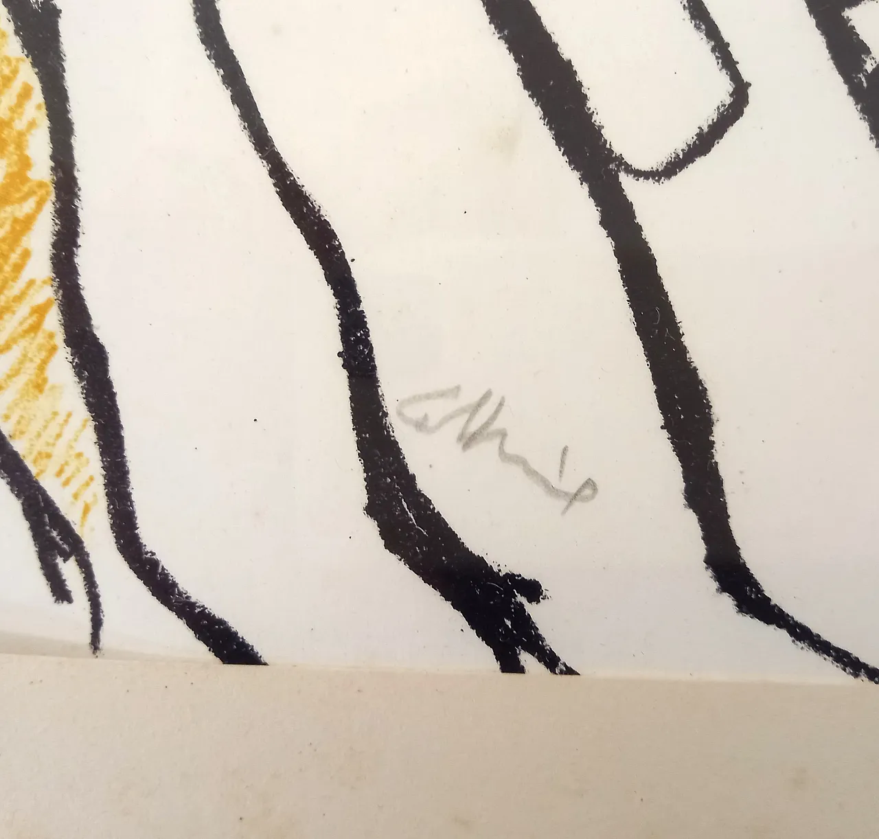 Litografia originale "Applausi" di Ennio Calabria ritoccata a mano 3