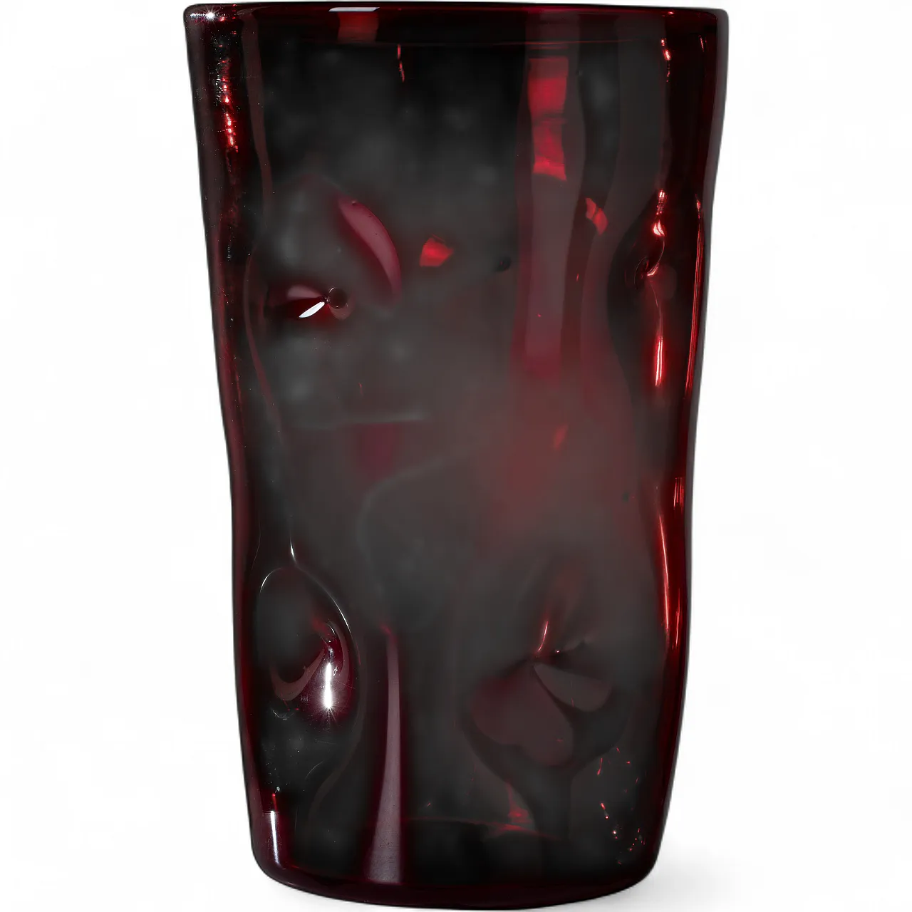 Empoli glass vase in ruby red, 1950s 10