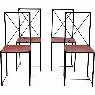 4 Moka chairs by Mario Asnago and Claudio Vender for Flexform, 1980s