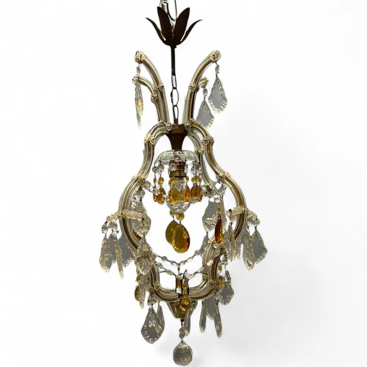 Maria Theresa crystal pendant lamp, 1950s 12