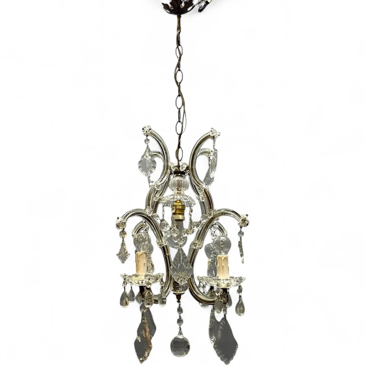 Crystal and Murano glass chandelier, Italy, 1950s 14