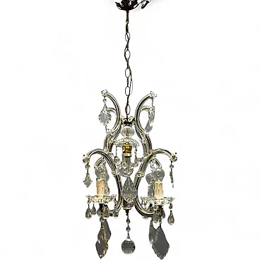 Crystal and Murano glass chandelier, Italy, 1950s