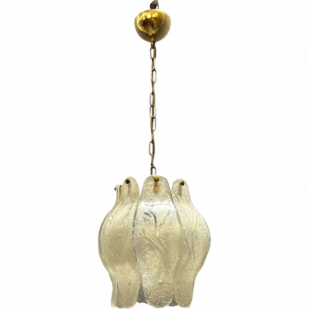 Murano glass pendant lamp with sculptural shade, Italy, 1970s 13