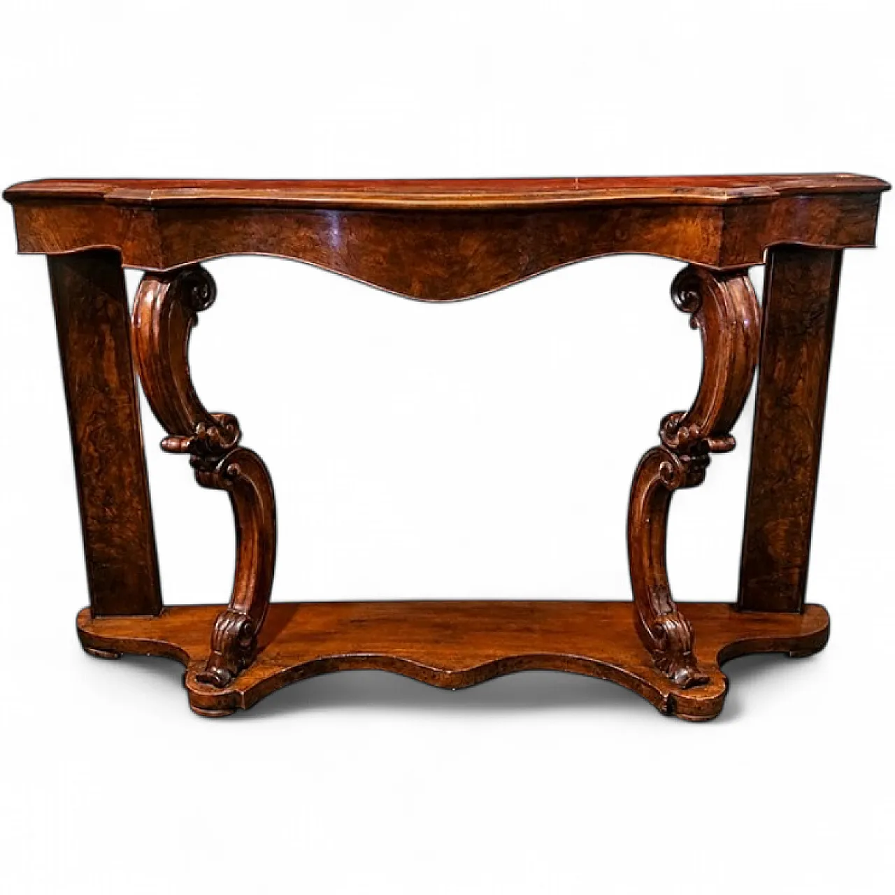 Louis Philippe console table in walnut burl, 19th century 6