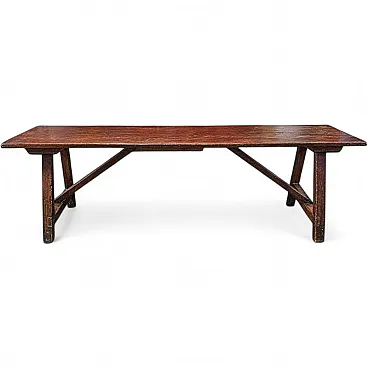 Rustic wooden refectory table, 18th century